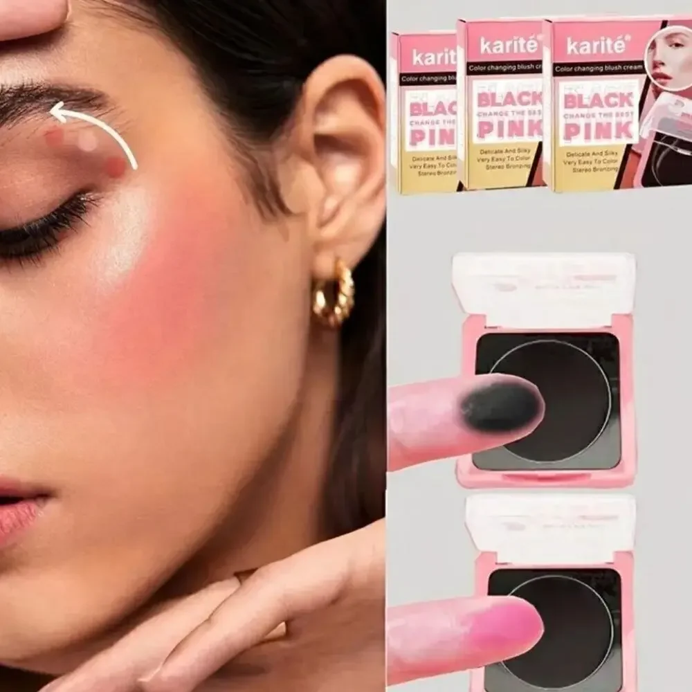 Color Changing Black Cream Blush Lip Shadow Multiuse